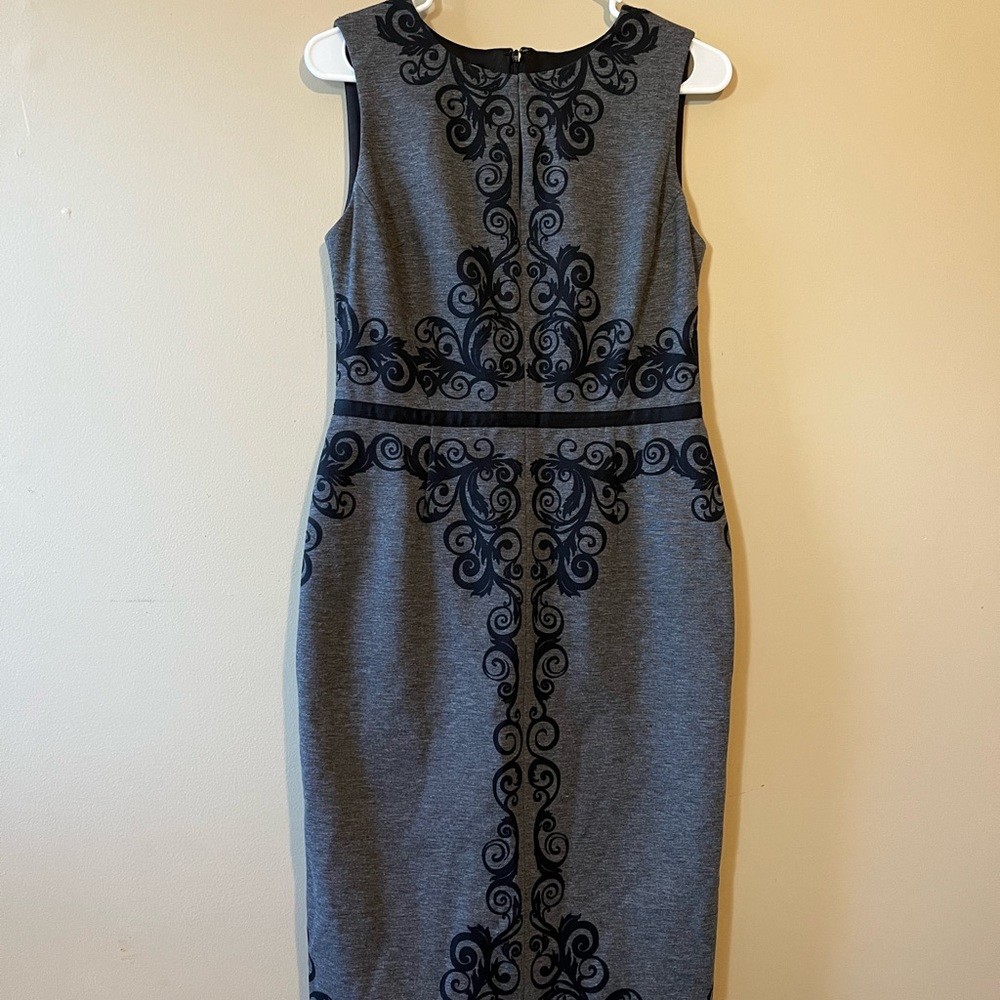 Mangy London Gray Sleeveless Knot Sheath Dress Size 4